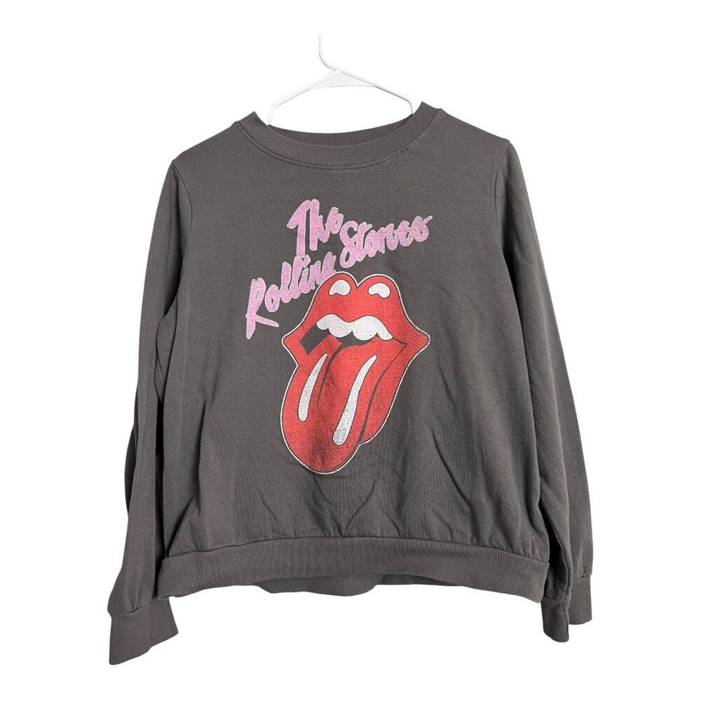 Rolling Stones Gray Womens Band Concert Sweatshirt Music Fan Tour Large